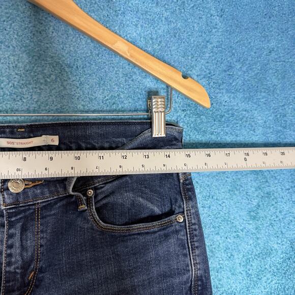 Levi's 505 Jeans Women's Size 28x30 Blue Denim Mid Rise Straight Leg - Picture 6 of 14
